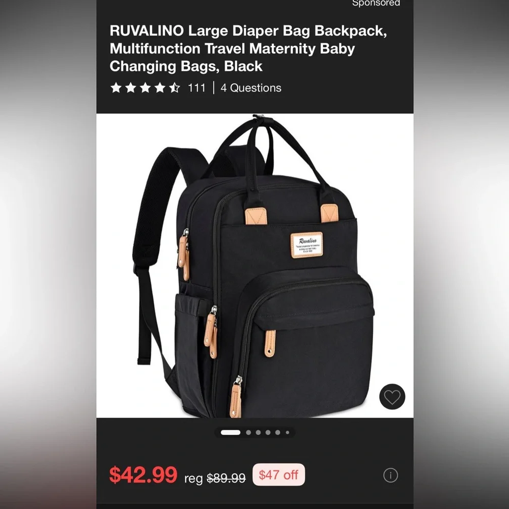 Black Backpack with Tan Details
